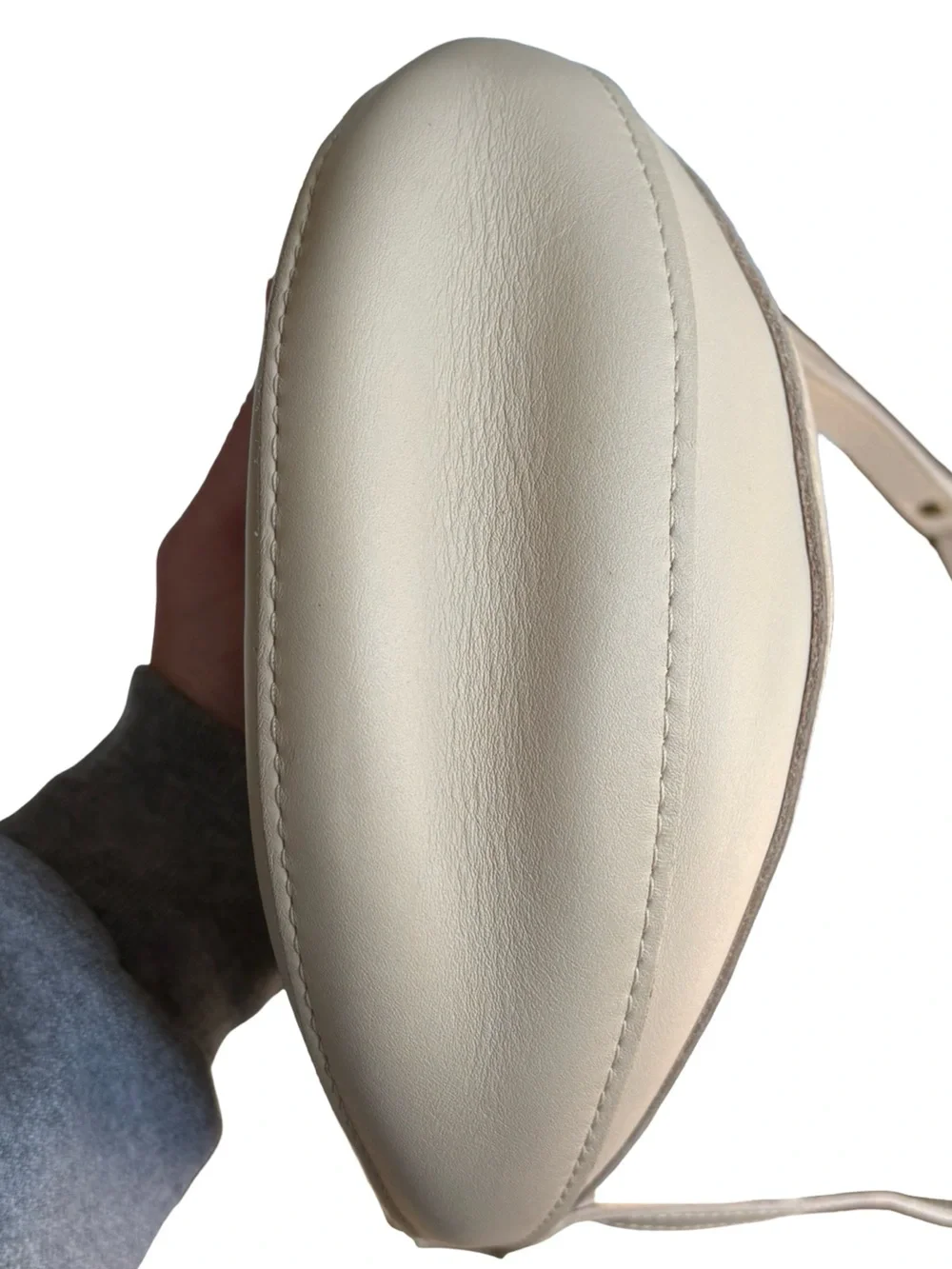 Portland Leather Small Koala Sling Bag Cream Half-Moon Crossbody Shoulder Purse